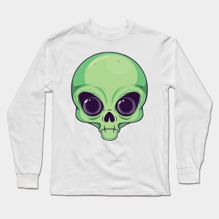 Green Alien Head Long Sleeve T-Shirt